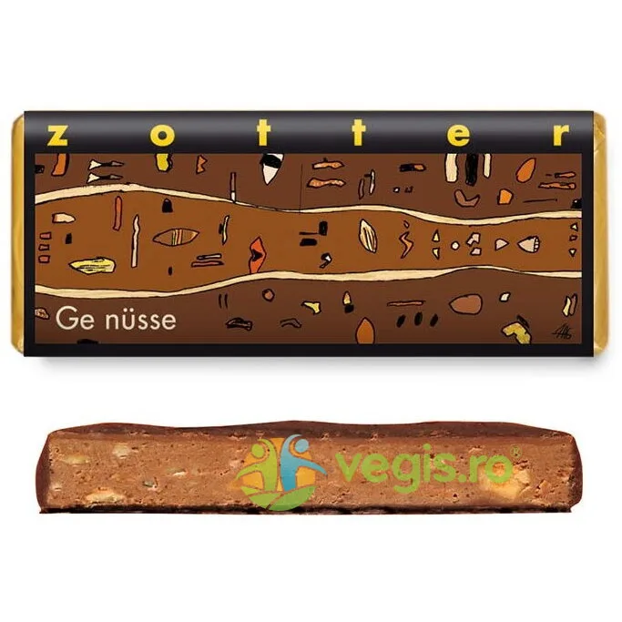 Ciocolata Neagra cu Lapte Umpluta cu Nuci Ecologica/Bio 70g ZOTTER CHOCOLATE — preț și oferte