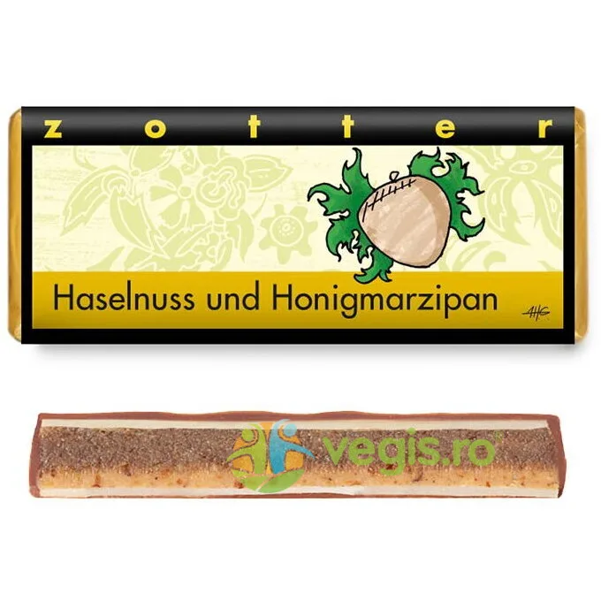 Ciocolata Neagra cu Lapte Umpluta cu Crema de Alune Haselnuss Marzipan Ecologica/Bio 70g ZOTTER CHOCOLATE — preț și oferte