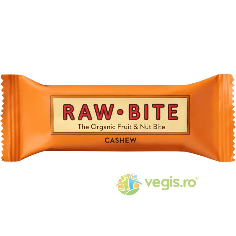 Baton din Fructe si Nuci Caju, fara Zahar Adaugat Ecologic/Bio 50g RAW BITE — preț și oferte
