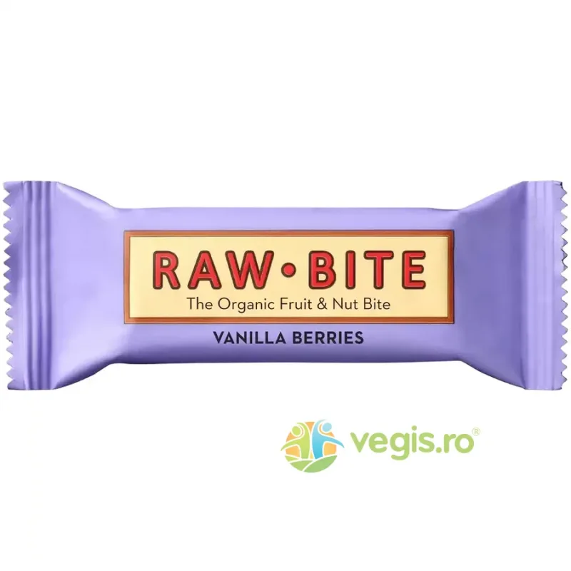 Baton din Fructe si Nuci cu Vanilie si Fructe de Padure fara Zahar Adaugat Ecologic/Bio 50g RAW BITE — preț și oferte