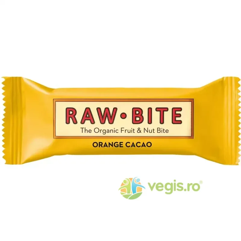 Baton din Fructe si Nuci cu Portocala si Cacao fara Zahar Adaugat Ecologic/Bio 50g RAW BITE — preț și oferte