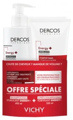 Vichy Dercos Energy+ Șampon stimulant 400 ml + Balsam fortifiant 200 ml — preț și oferte