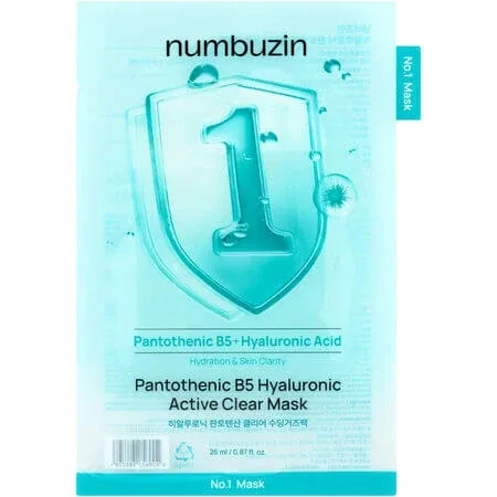 Masca servetel hidratanta si calmanta pentru ten acneic No.1 Pantothenic B5, 26 ml, Numbuzin — preț și oferte