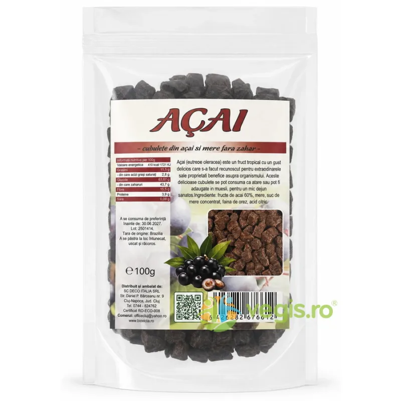 Cubulete din Acai si Mere Indulcite cu Suc de Mere 100g Deco Italia — preț și oferte