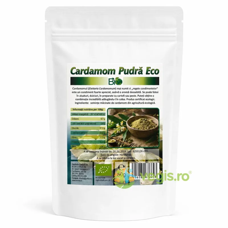 Cardamom Macinat Pudra Ecologic/Bio 50g Deco Italia — preț și oferte