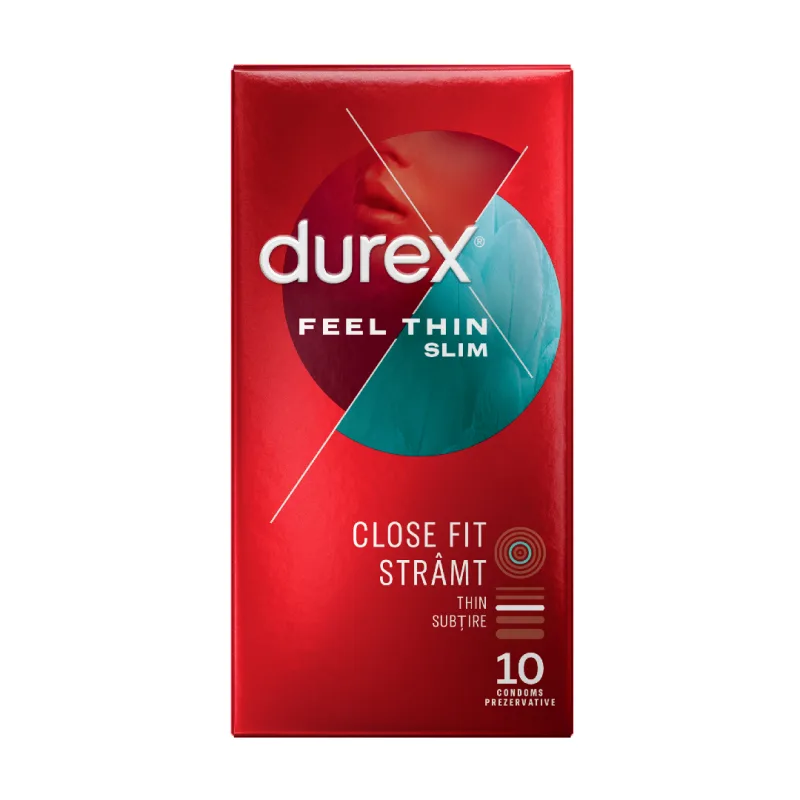 Prezervative Feel Thin Slim Fit, 10 bucati, Durex — preț și oferte