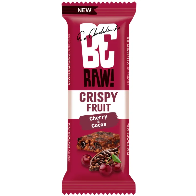 BeRAW! Crispy Fruit, baton, cireșe și cacao, 40 g — preț și oferte