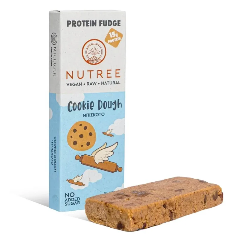Baton proteic raw vegan Protein Fudge, Cookie Dough, 60 g, Nutree — preț și oferte