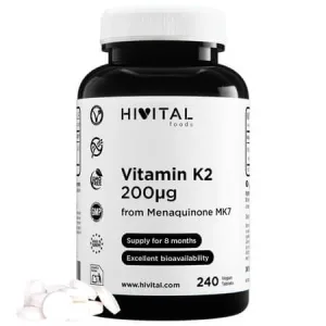Vitamina K2, 200μg, 240 comprimate vegane, Hivital
