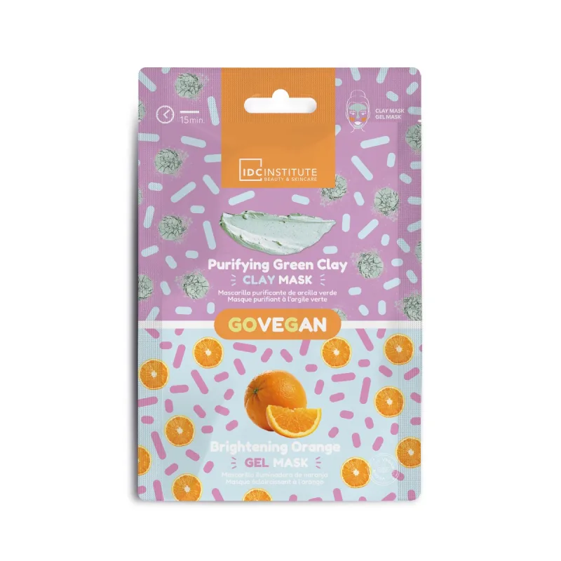 Set de 2 masti faciale cu Argila verde 6ml + Portocala 6ml Skincare essentials, 1 bucata, IDC Institute — preț și oferte