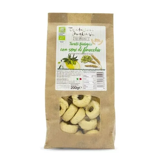 Taralli Eco cu seminte de chimen dulce, 200g, Tentazioni Pugliesi — preț și oferte