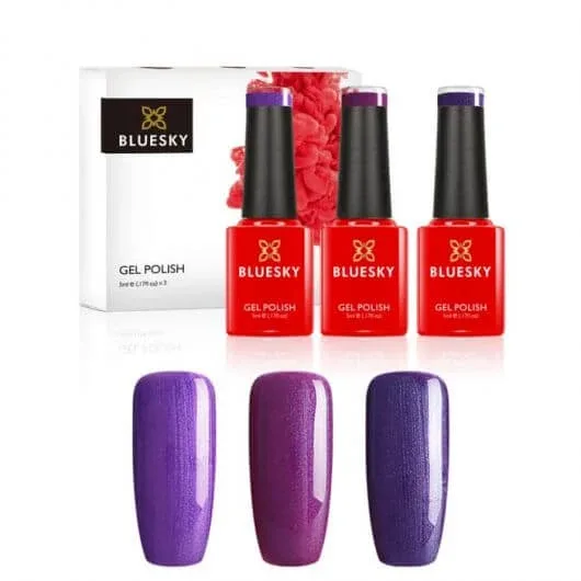 Set lac de unghii semipermanent Bluesky Perfect Purples mini trio 3x5ml — preț și oferte