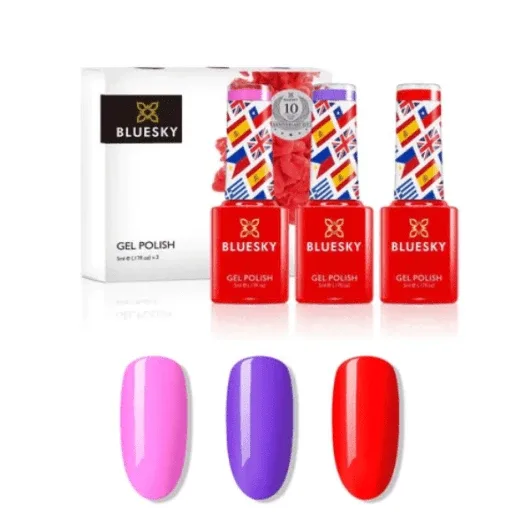 Set lac de unghii semipermanent Bluesky 10 Year Anniversary mini trio 3x5ml — preț și oferte