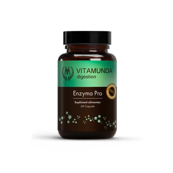Hypernatura Vitamunda Enzyma Pro - complex enzimatic pentru optimizarea digestiei - 60 cps — preț și oferte