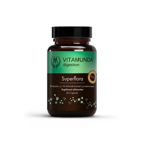 Hypernatura Vitamunda Superflora - probiotic cu 10 miliarde bacterii vii per capsula - 60 cps — preț și oferte