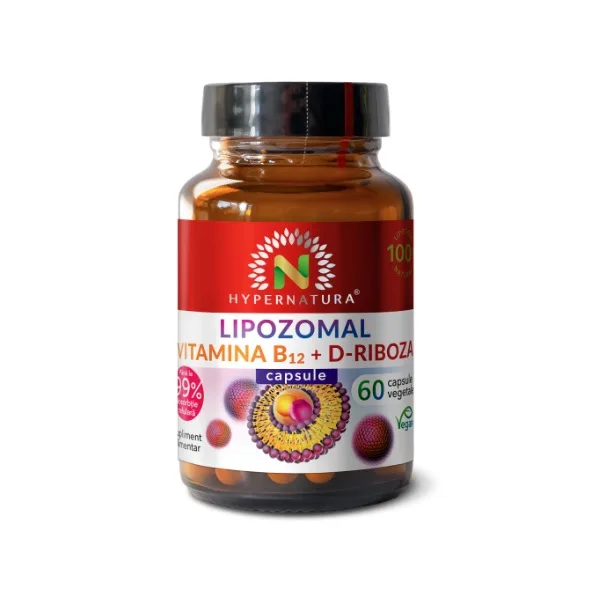 Hypernatura Lipozomal Vitamina B12 + D-Riboza – supliment alimentar sub forma de capsule cu vitamine – 60 cps — preț și oferte
