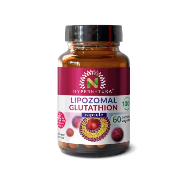 Hypernatura Lipozomal Glutathion – supliment alimentar sub forma de capsule antioxidant, detoxifiant si reparator celular - 60 cps — preț și oferte