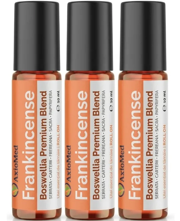 AxioMed Frankincense Oil Roll-On – ulei esential de tamaie cu 5 specii Boswellia – 30 ml — preț și oferte
