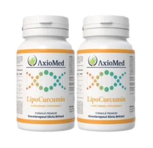 AxioMed LipoCurcumin – supliment alimentar sub forma de capsule, cel mai puternic antiinflamator natural – 120 cps