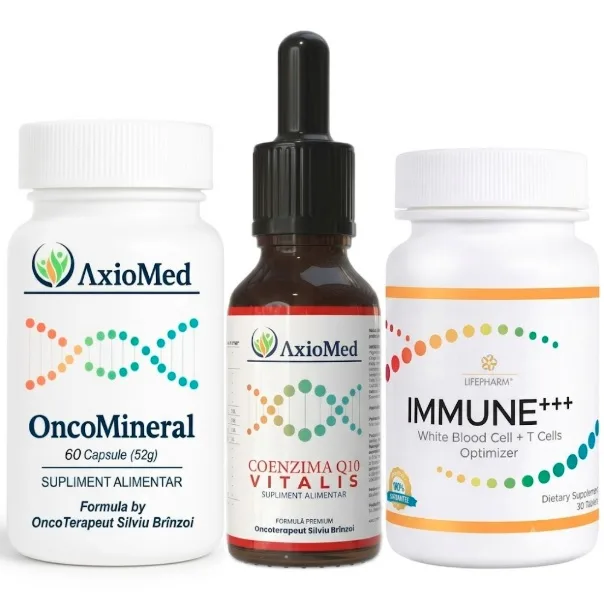 AxioMed Pachet sprijin metabolic, OncoMineral, Immune+++, Coenzima Q10 Vitalis — preț și oferte