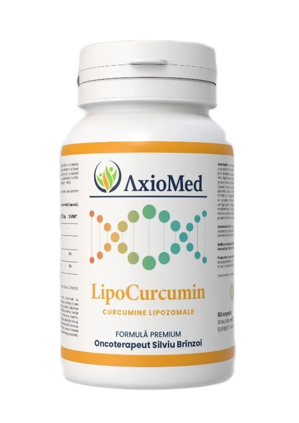 AxioMed LipoCurcumin – supliment alimentar sub forma de capsule, cel mai puternic antiinflamator natural – 60 cps — preț și oferte