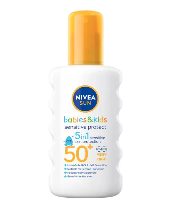 Nivea Sun Babies & Kids Sensitive Protect 5in1 - spray cu protectie solara, SPF 50+ - 200 ml — preț și oferte