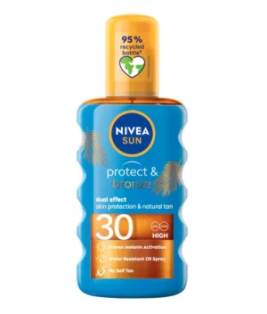 Nivea Sun Protect & Bronze – ulei - spray cu protectie solara pentru bronzare, SPF 30 - 200 ml