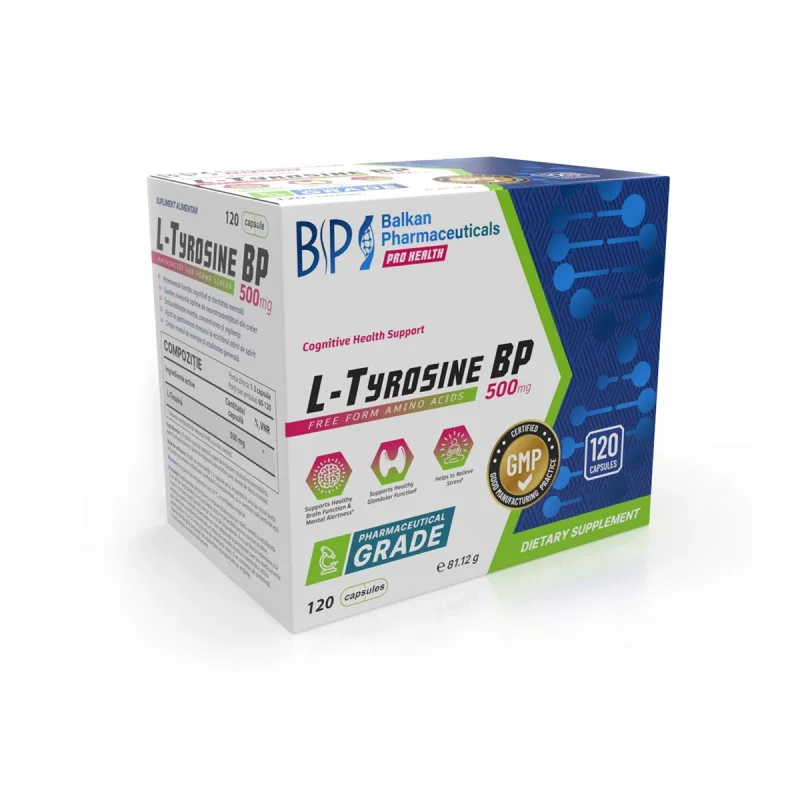 Supliment L-Tirozină, Balkan Pharmaceuticals, 120 capsule — preț și oferte