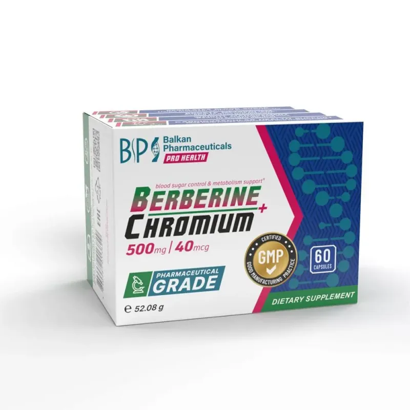 Supliment alimentar, Balkan Pharmaceuticals, Berberine + Chromium, 60 capsule — preț și oferte