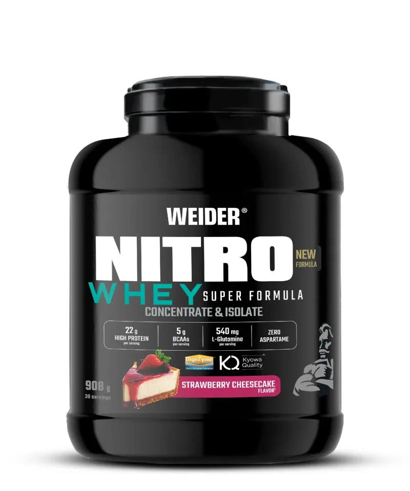 Proteină post-antrenament, WEIDER, Nitro Whey Super Formula, 908g, aromă cheesecake căpșuni — preț și oferte
