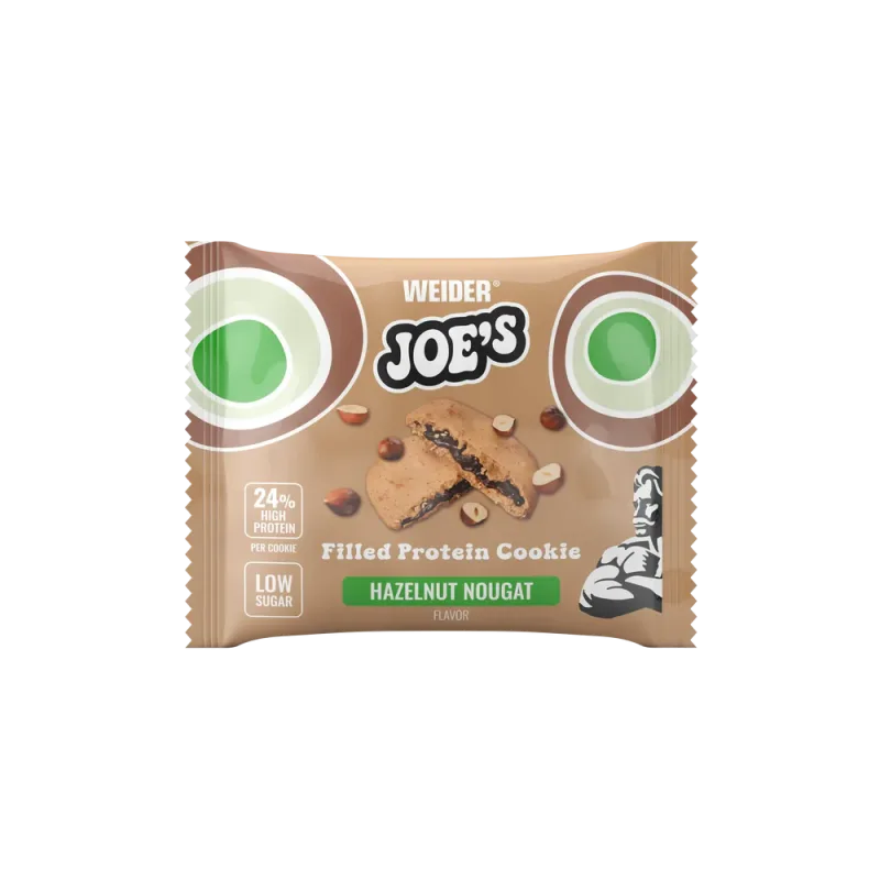 Biscuit proteic umplut, WEIDER, Joe's Filled Protein Cookie, hazelnut nougat, 60g — preț și oferte