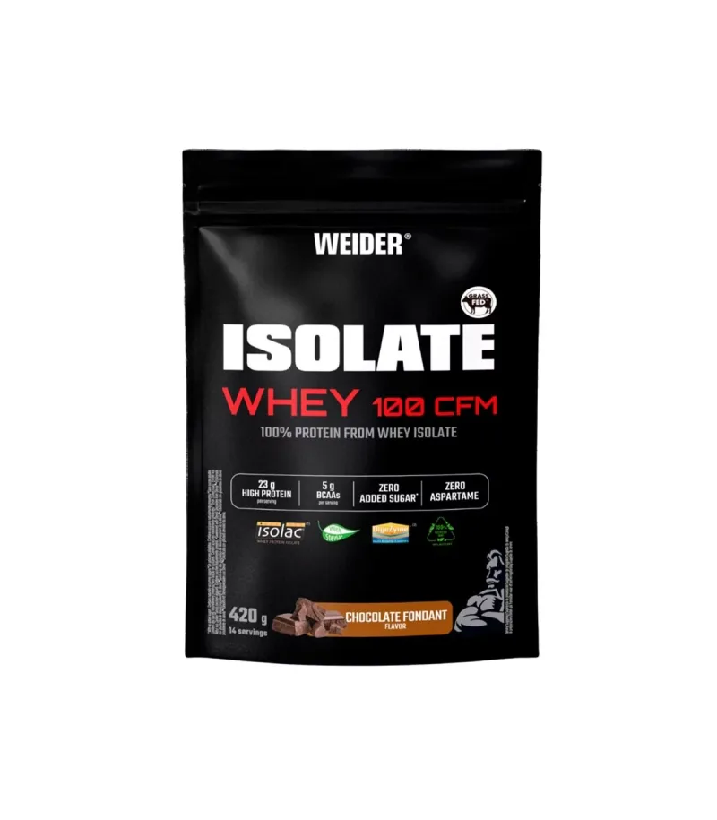 Pudră proteică din zer WEIDER Isolate Whey 100 CFM, ciocolată fondant, 420 g — preț și oferte