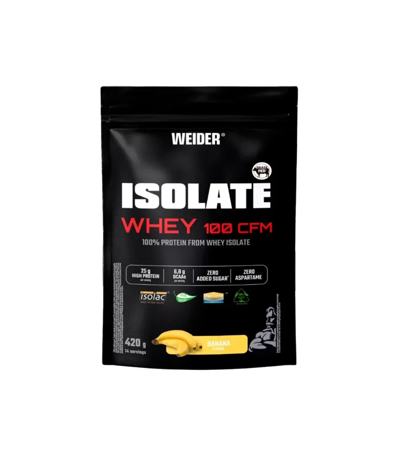 Pudră proteică din zer Weider Isolate Whey 100 CFM, banană, 420 g — preț și oferte