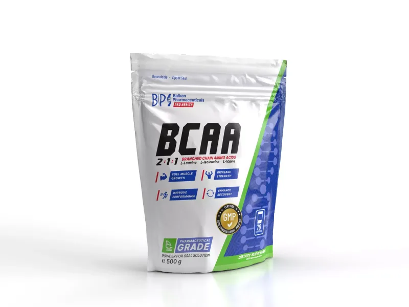 Supliment BCAA 2:1:1, Balkan Pharmaceuticals, 500 g, aromă măr — preț și oferte