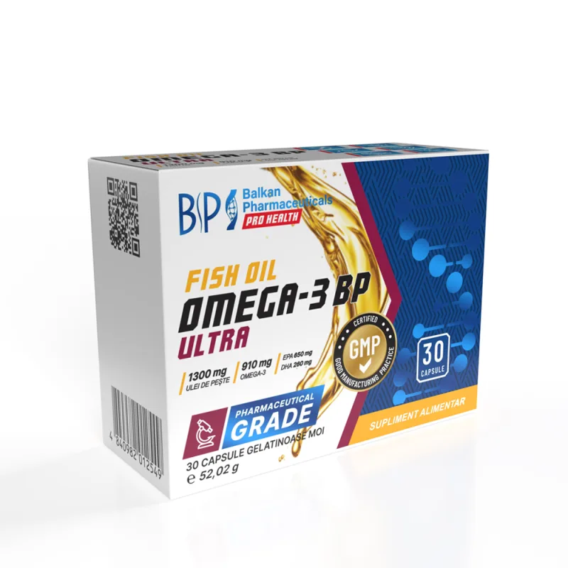 Supliment Omega-3, Balkan Pharmaceuticals, BP Ultra, capsule moi — preț și oferte