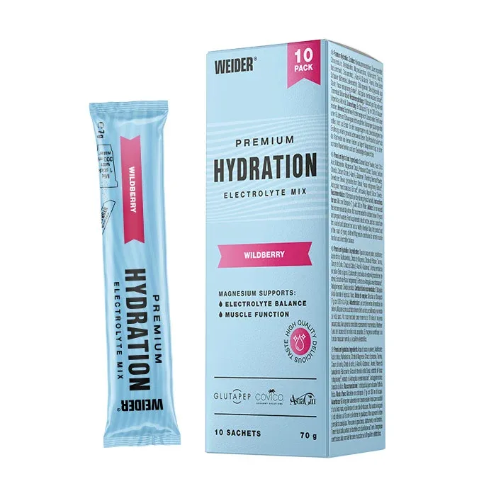 Pulbere cu Electroliți, Weider Premium Hydration, wildberry, 10 plicuri — preț și oferte
