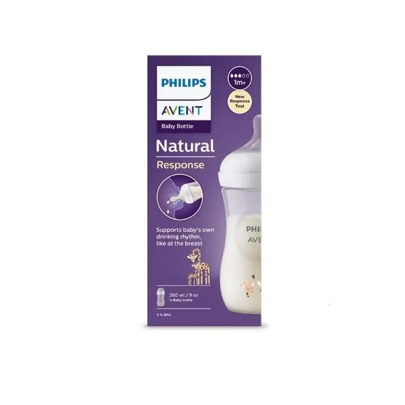 Biberon Natural Response, 1 luna +, 260 ml, Girafe, Philips Avent — preț și oferte