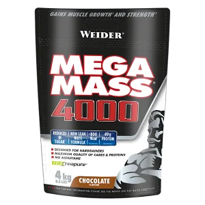 Supliment masă musculară, Weider Mega Mass 4000, ciocolată, 4 kg punga