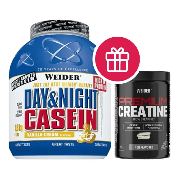 Pulbere proteică, WEIDER, Day &amp; Night Casein, chocolate-cream, 1,8 kg — preț și oferte