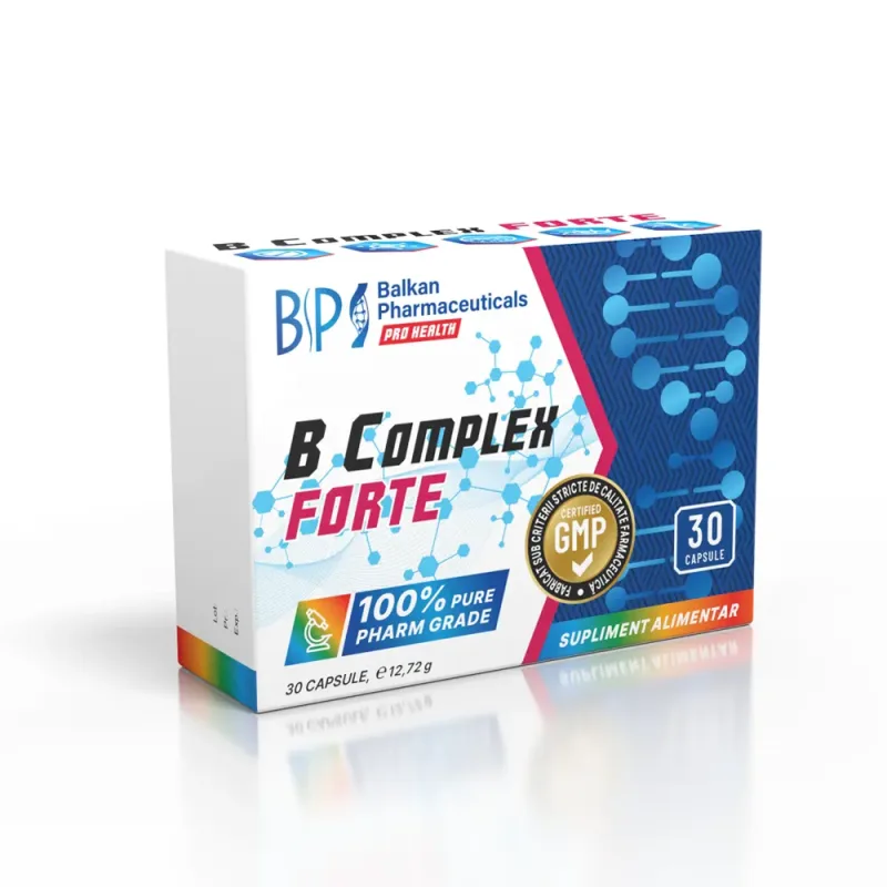 Complex de Vitamine B, Balkan Pharmaceuticals, B Complex Forte, 30 capsule — preț și oferte
