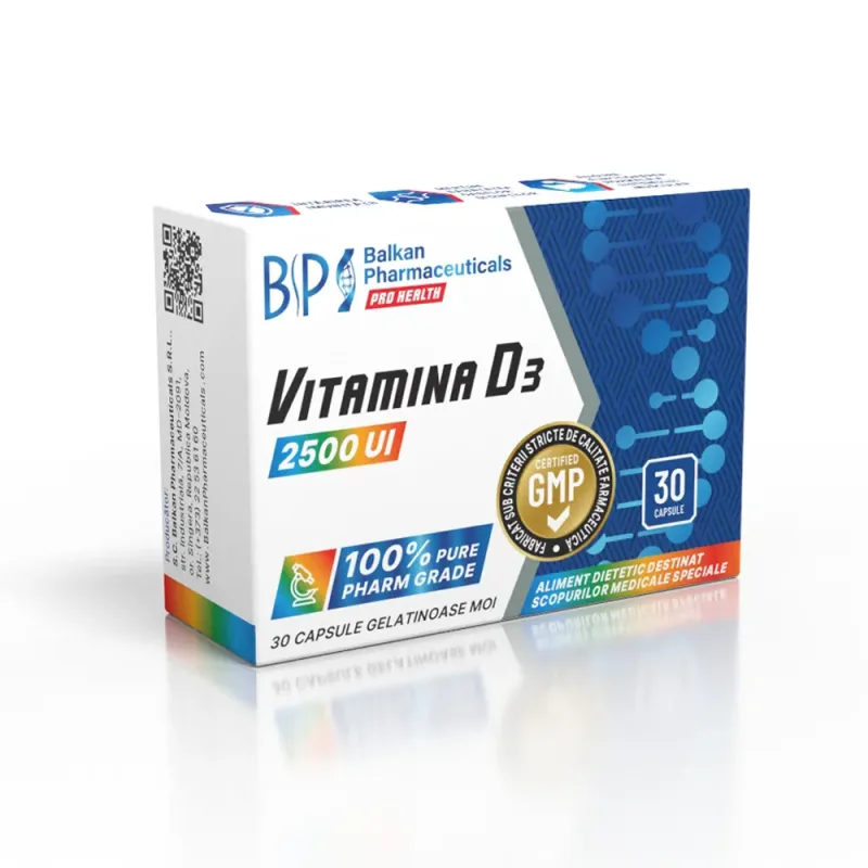 Vitamina D3, Balkan Pharmaceuticals, 30 capsule — preț și oferte