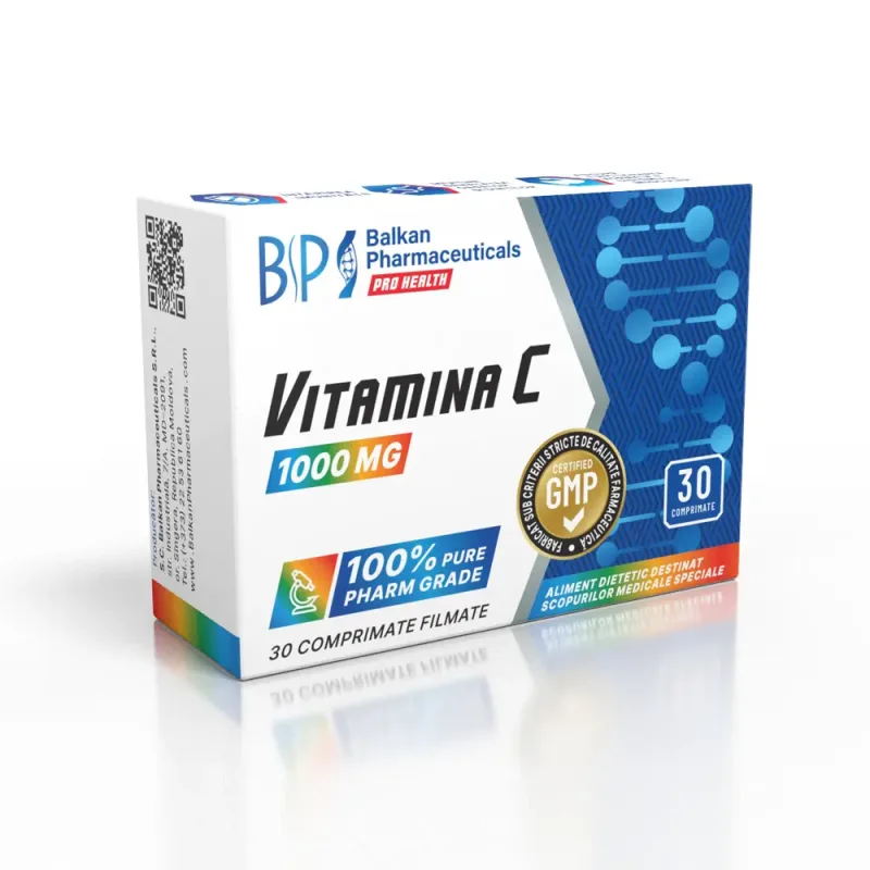 Supliment Vitamina C, Balkan Pharmaceuticals, 1000 mg, 30 capsule — preț și oferte