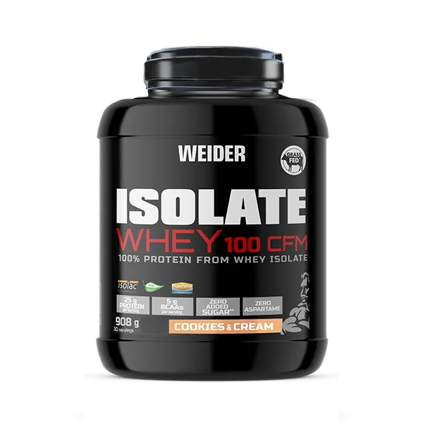 Pudră proteică din zer, Weider Isolate Whey 100 CFM, cookies, 908 g — preț și oferte