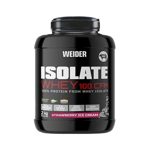 Pudră proteică izolat zer, Weider Isolate Whey 100 CFM, căpșuni, 2 kg — preț și oferte