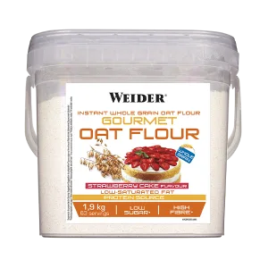 Făină integrală de ovăz, WEIDER, Gourmet Oat Flour, 1,9 kg, aromă de căpșuni