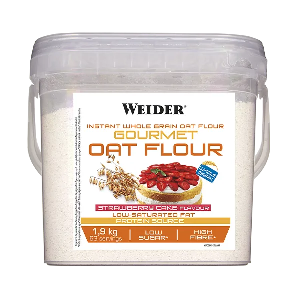 Făină integrală de ovăz, WEIDER, Gourmet Oat Flour, 1,9 kg, aromă de căpșuni — preț și oferte