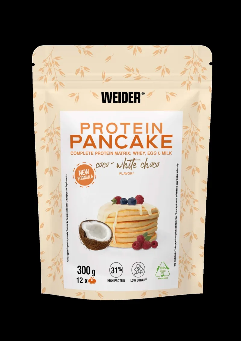 Mix Clătite Proteice WEIDER, cocos și ciocolată albă, 300g — preț și oferte