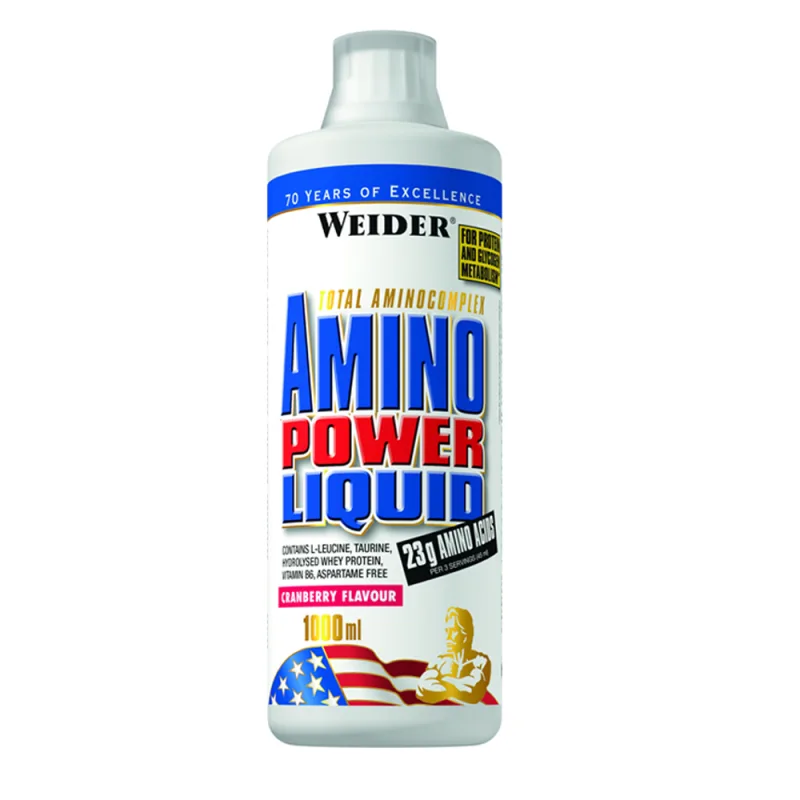Supliment aminoacizi lichizi, Weider, Amino Power Liquid, 1L, cranberry — preț și oferte