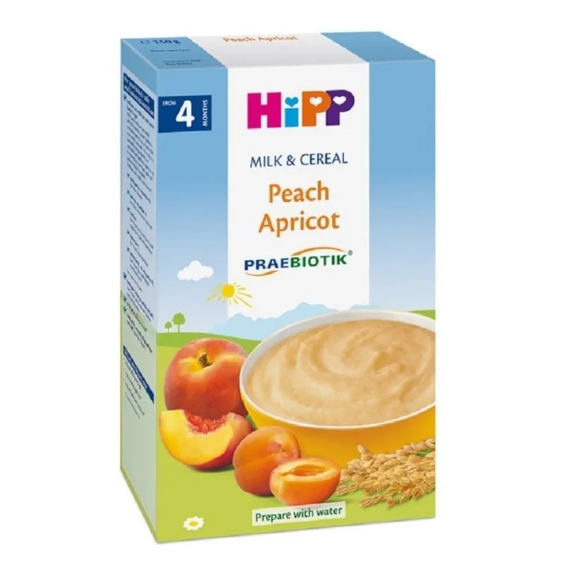 Hipp Lapte și Cereale cu Piersici și Caise, de la 4 luni, 250g — preț și oferte