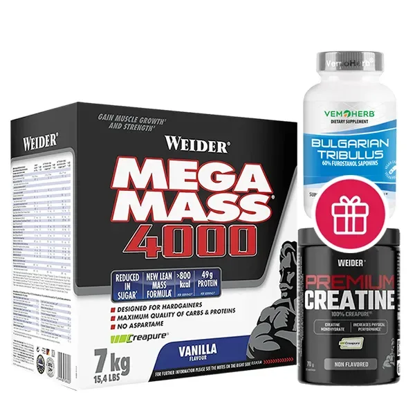 Supliment proteic, Weider Mega Mass 4000, căpșuni, 7 kg — preț și oferte